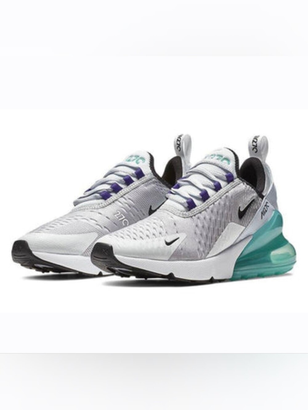 Nike Air Max 270 Women's White/Teal Sneakers Size 6